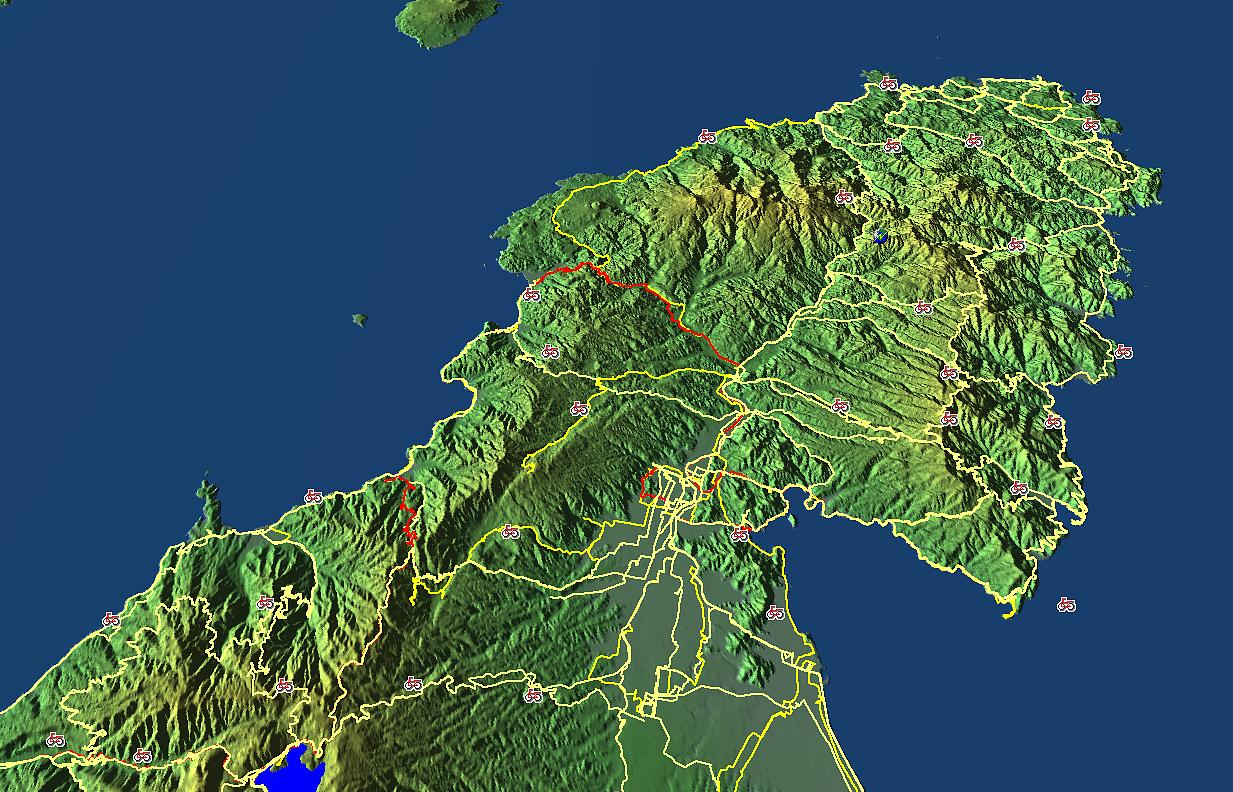 三島南東上空画像 - アイコンをクリックするとサイクリング関連情報へリンクします